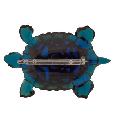 Vintage Large Bakelite & Faux Chalcedony Tortoise Pin