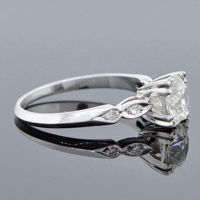 Retro 18kt Diamond Engagement Ring 1.14ct