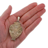 Victorian Large Sterling Mixed Metal Urn Locket