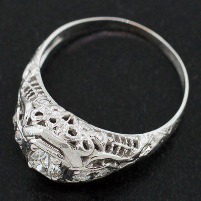 Art Deco 18kt Diamond Engagement Ring .26ct