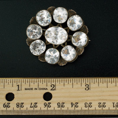 Victorian Large Sterling & French Paste Cluster Pin