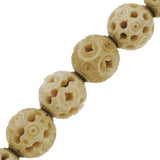 Late Victorian Hand Carved Bone Bead Necklace