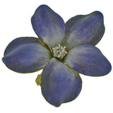 Victorian 14kt & Purple Enamel Flower Pin w/ Diamond