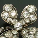Victorian Sterling & Four Leaf Clover French Paste Pin