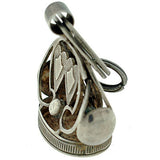 Victorian Sterling Silver Fob w/ Double Heart Motif