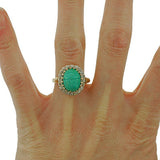 Edwardian Platinum & 18kt Diamond & Turquoise Scarab Ring