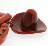 Retro Bakelite Pin With Cowboy Motif