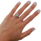 Art Deco 18kt Diamond & Sapphire Engage Ring .10ct