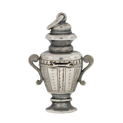 Victorian Sterling Silver Memory Urn Pendant