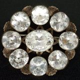 Victorian Large Sterling & French Paste Cluster Pin