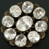 Victorian Large Sterling & French Paste Cluster Pin