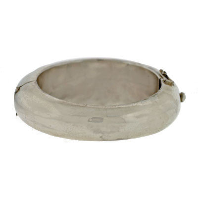 Vintage Mexican Sterling & Inlaid Bakelite Hinged Bangle Bracelet