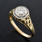 Edwardian 18kt Mixed Metals Diamond Engagement Ring 0.16ct