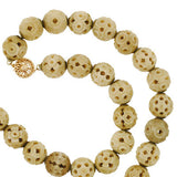 Late Victorian Hand Carved Bone Bead Necklace