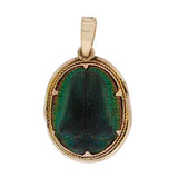 Victorian 14kt Scarab Bug Earring & Pendant Set