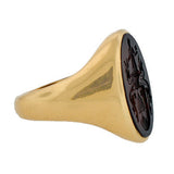 Late Victorian 18kt Sardonyx Family Crest Intaglio Ring