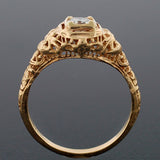Art Deco 14kt Yellow Gold Diamond Engagement Ring .35ct