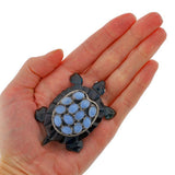 Vintage Large Bakelite & Faux Chalcedony Tortoise Pin