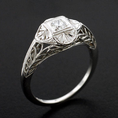 Art Deco 18kt Diamond Engagement Ring .15ct – A. Brandt + Son