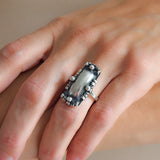 Arts & Crafts Large Dutch Silver Hand Wrought Ring