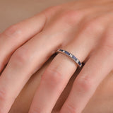 OSCAR HEYMAN Estate Platinum Sapphire Baguette + Diamond Eternity Band