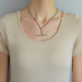 Edwardian 14kt/Platinum Curb Link Watch Chain + Toggle Bar Necklace 18"