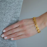Victorian Gold-Filled Etruscan + Faux Gemstone Button Bracelet