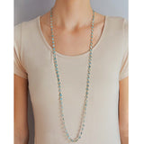 Art Deco 14kt Natural Blue Zircon Link Necklace 115.00ctw