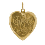 Art Nouveau 14kt Gold Diamond + Repousse Heart Locket