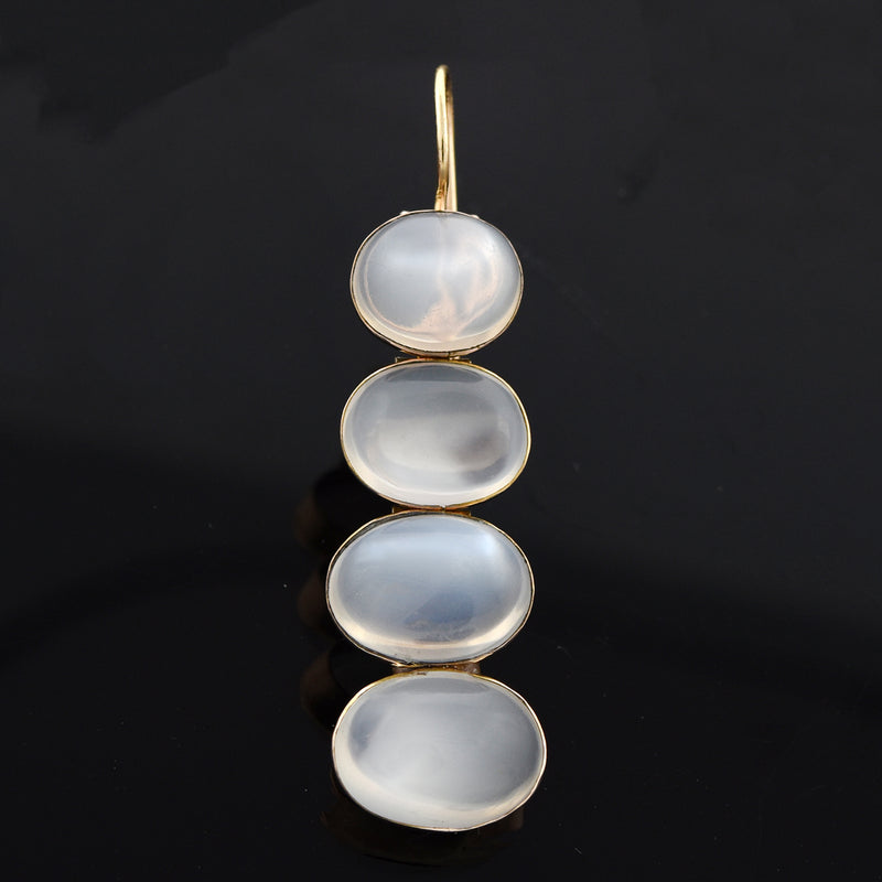 Late Victorian 14kt Moonstone Dangle Earrings