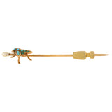 Victorian 14kt Turquoise + Pearl "Fly" Stick Pin