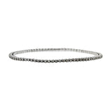 Victorian Style Sterling Rose Cut Diamond Bangle Bracelet Set 1.00ctw