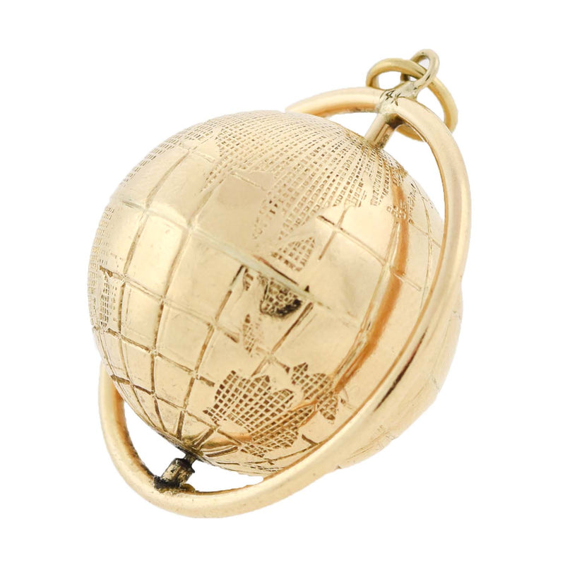Vintage Large 14kt Spinning Globe Charm/Pendant
