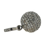 Estate Sterling Pavé Diamond Ball Pendant/Charm