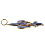 Late Victorian 14kt Blue Enamel "Fleur-de-Lys" Pendant