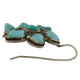 Art Deco Chinese Sterling + Turquoise Cluster Earrings