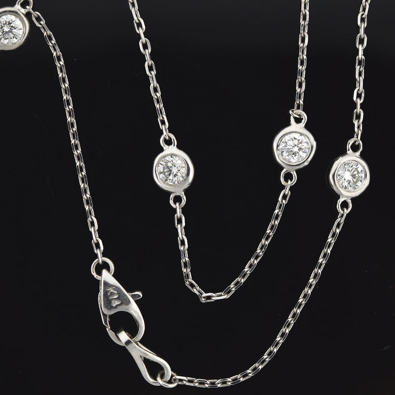Estate 14kt Gold 4.50ctw 'Diamonds by the Yard' Chain Necklace 31"