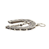 Victorian Sterling Horseshoe + Riding Crop "SOUVENIR" Pendant
