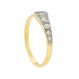 Edwardian 18kt/Platinum Diamond Square Head Nail Ring 0.22ctw