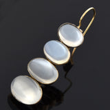 Late Victorian 14kt Moonstone Dangle Earrings