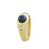 E.M. GATTLE & CO. Edwardian 18kt 5-Stone Sapphire + Diamond Ring