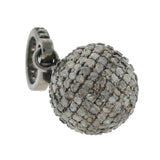 Estate Sterling Pavé Diamond Ball Pendant/Charm