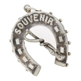 Victorian Sterling Horseshoe + Riding Crop "SOUVENIR" Pendant